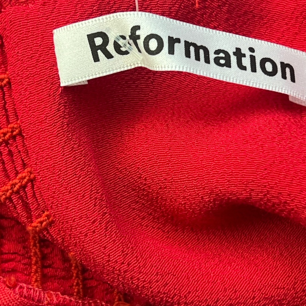 Reformation Holden Mini Dress Cherry Red NWT Size 12 - Picture 10 of 10